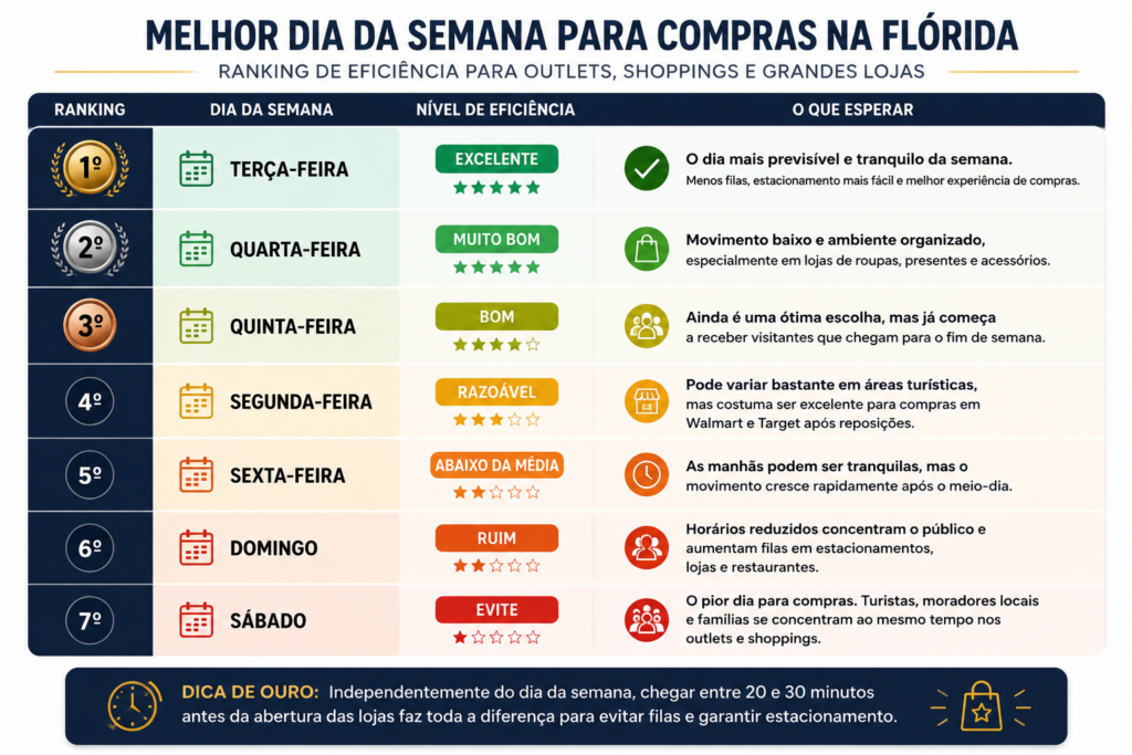 Compras em Orlando - Melhores dias da semana para compras